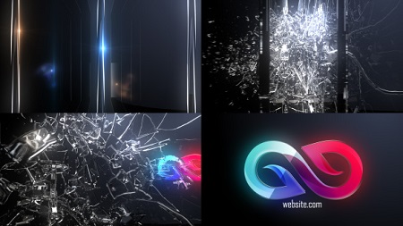Abstract Glass Shatter Logo Opener 21100554 After Effects Template