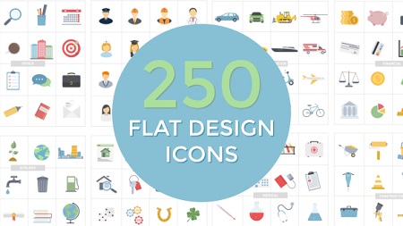 Videohive Flat Design Icons 20552114 After Effects Template