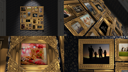 Golden Frames Photo Gallery Kit 18819937 After Effects Template