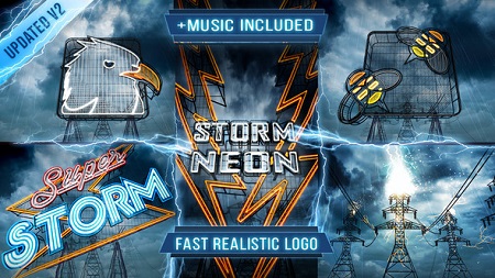 Videohive Neon Storm Logo Intro 6812578 After Effects Template
