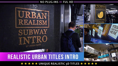 Videohive Realistic Urban 3D Titles Intro 19654033 (With 9 July 17) After Effects Template