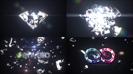 Shattered Diamond Logo Text Reveal 21059112 After Effects Template