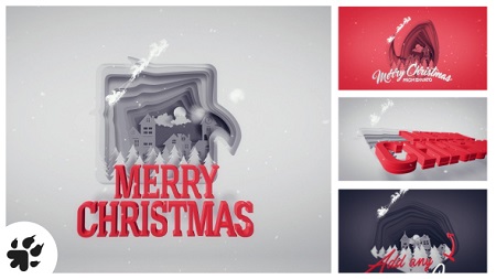 Christmas Greetings Paper Cut 21014141 After Effects Template Videohive