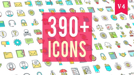 Icons Pack 390 Animated Icons 20235601 After Effects Template