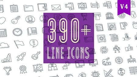 Line Icons Pack 390 Animated Icons 20236035 After Effects Template