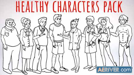 Videohive Healhty Lifestyle - Sport, Fitness, Medicine Characters - Doodle Whiteboard  Animation 21415030 Free