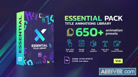 Videohive TypeX Essential Pack Title Animation Presets Library   25736756 Free