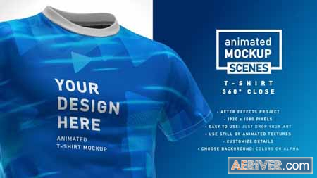 Videohive T-shirt 360 Close Mockup Template - Animated Mockup SCENES  33056029 Free
