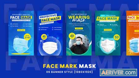 Videohive Face Mark Mask Ads Set Stories Pack 35503465 Free