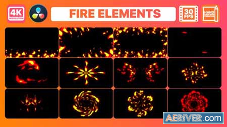 Videohive Fire Elements And Backgrounds for DaVinci Resolve 35835789 Free