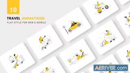 Videohive Travel Tour Animations – Flat Concept 36861924 Free