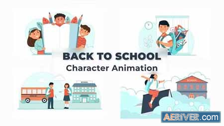 Videohive Back to School Character Animation Scene Pack 37070882 Free