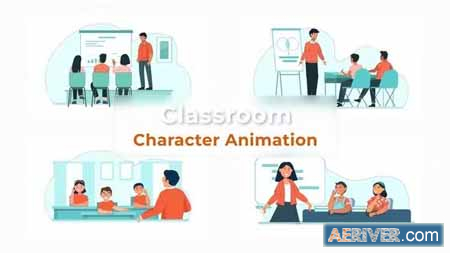Videohive Classroom Character Animation Scene Pack 37148132 Free