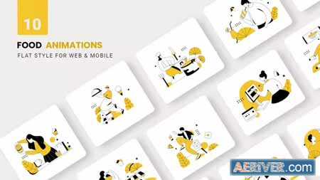 Videohive Food Restaurant Animations – Flat Concept 37344999 Free