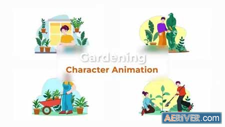 Videohive Gardening Character Animation Scene Pack 37070266 Free