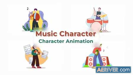 Videohive Music Character Animation Scene Pack 37069988 Free