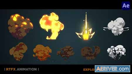 Videohive Cartoon Flash 2D FX explosions [After Effects] 37735216 Free