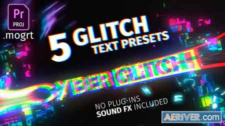 Videohive 5 Glitch Title Presets For Premiere Pro MOGRT 27773583 Free