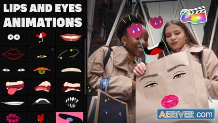 Videohive Lips And Eyes Mask Stickers for FCPX 37986616 Free