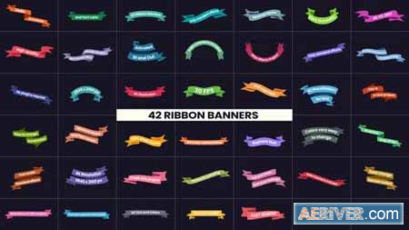 Videohive 42 Ribbon Banners 38457473 Free